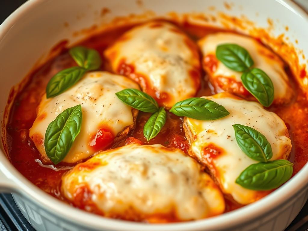 Escalopes de dinde à l'italienne cuites au four avec fromage fondu