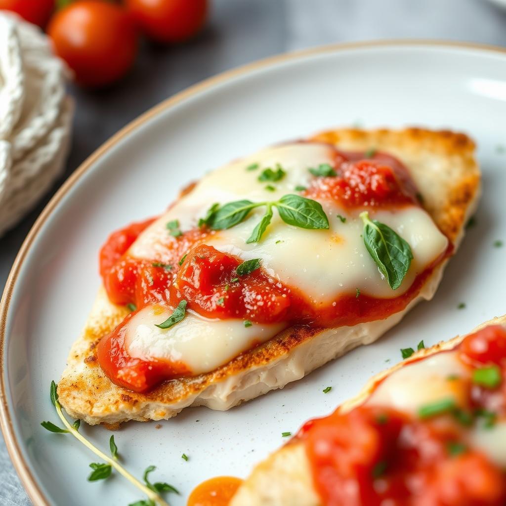 Variante d'escalope de dinde à l'italienne sans lactose avec fromage végétal Variante d'escalope de dinde à l'italienne sans lactose avec fromage végétal