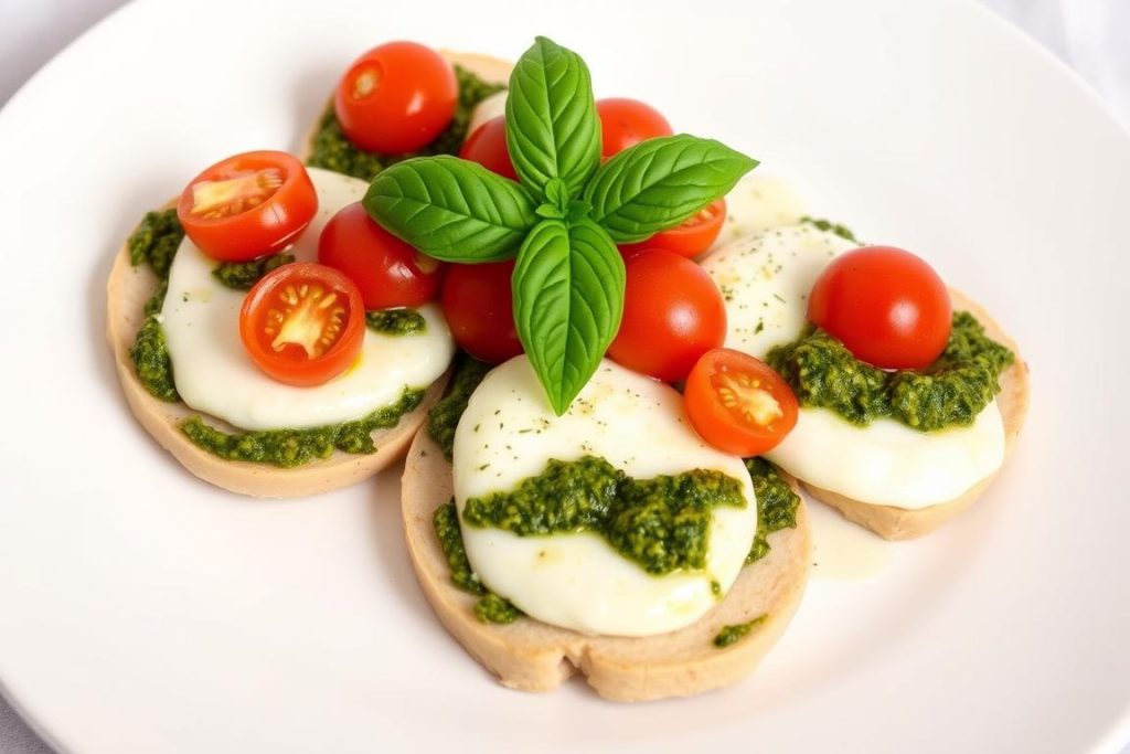 variation italienne d'escalope de dinde au four avec pesto et mozzarella